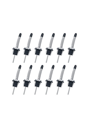 Xiyyadms Paslanmaz Çelik Sütunluk, Yağ/şarap/alkol Flaşları İçin Akışkan Dağıtıcı, Akıllı Tapağı, Pürüzsüz Satin Kaplama, 30mm Dış Çap Gümüş - Siyah