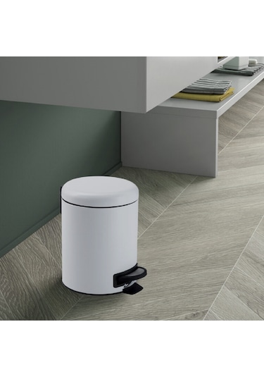 Çöp Kovası, Pedallı, Soft, 3lt - Mat Beyaz Mat Beyaz