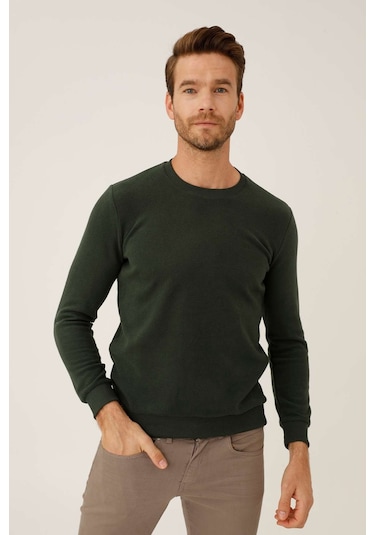 İgs Erkek Haki Standart Bisiklet Yaka Triko Haki