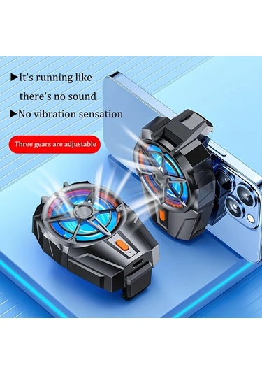 Siyah Kablosuz Cep Telefonu Soğutma Fanı