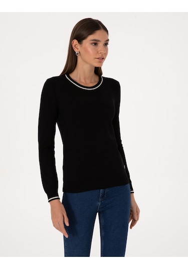 Pierre Cardin Kadın Siyah Kazak /triko 50315910-vr046 Siyah