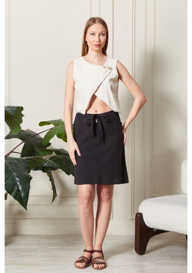 Şık Farklı Tarz Asi Keten Bluz - Modern Ve Cesur Tasarım Beyaz