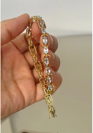 Mavi Topaz Elmas Bileklik 179