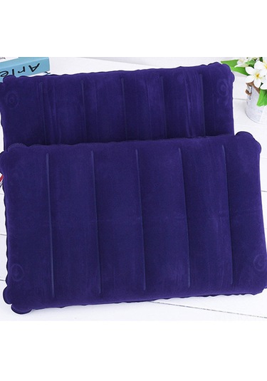 Kangvka Seyahat Kamp Yatak Yastığı - Pvc Floklu, Boyun Ve Bel Desteği, 46x30x9cm, 80g, Ofis Ve Doğa İçin Hızlı Şişirilebilir Yastık Mor