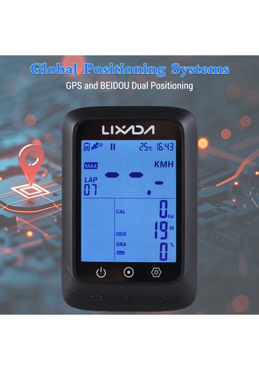 Bisiklet Bilgisayarı Gps Kablosuz Su Geçirmez Ant+ Sensörü Ve Bt 2.3 İnç Yükseklik Gradyan Kalp Atış Hızı Uyumlu Strava App Bisiklet Bilgisayarı Siyah