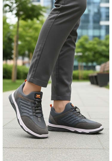 Füme Elastik Bağcıklı Hafif Esnek Erkek Spor Ayakkabı Dong 2534 M Füme