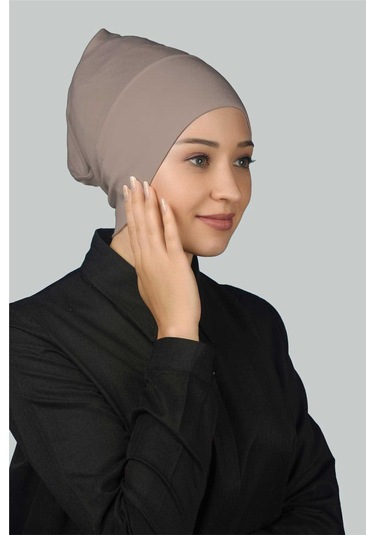 Altobeh Hazır Pratik Geçmeli Uzun Boru Tesettür Bonesi - Açık Vizon