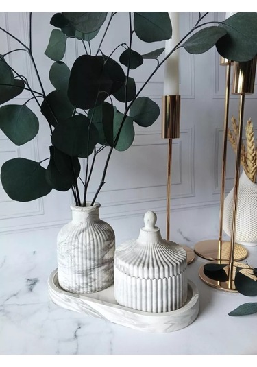 Cre Art Kuru Çiçek Vazosu Dekoratif Ev İç Tasarımı Seti 154801063 Siyah