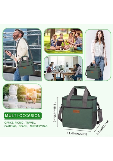 Yaozixa 8 Saat Isı/soguk Saklama, 24 Kutu Kapasitesi, Sulama Dayanıklı Dikişli 600d Oxford Çanta - El/omuz Taşıma, Piknik/çalışma/seyahat İçin Isıtmalı Soğutmalı Çanta Çok Renkli