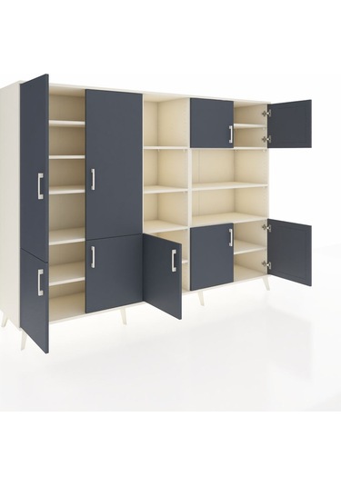 Hyperion Dolap 14 Raflı 9 Kapaklı 220x44x163 Aytaşı-antrasit/ayta Aytaşı-antrasit/aytaşı