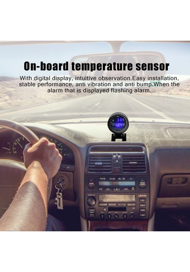 Lemestar Araç Sıcaklık Ve Voltaj İkili Gösterge - 12v/24v Evrensel - Mavi Dijital Ekran - Titreşim Ve Darbe Dayanıklı