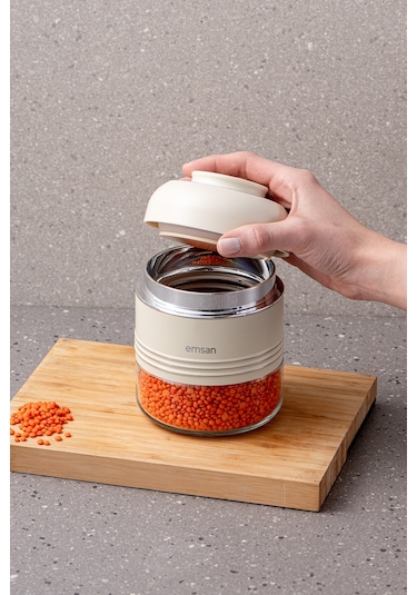 Emsan Moko 420 Ml Saklama Kavanozu Ekru