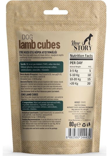 Dog Lamb Cubes 3x80gr. Kuzu Etli, Köpek Ödül Maması