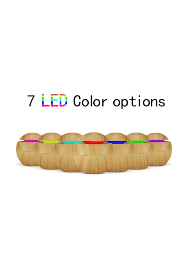 Tenfowee Usb Şarjlı 130ml Ahşap Desenli Nemlendirici Ve Aromaterapi Cihazı, 7 Renk Led Işık, 10-20m² Oda İçin