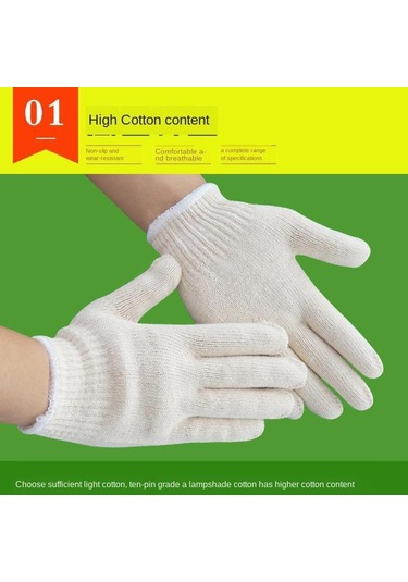 Suntek 12 Çift Pamuk Şifreli Pamuk İpliği Eldiven Aşınmaya