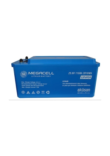 Megacell 25.6v 110ah Lifepo4 Lityum Demir Fosfat Akü Abs Kasa