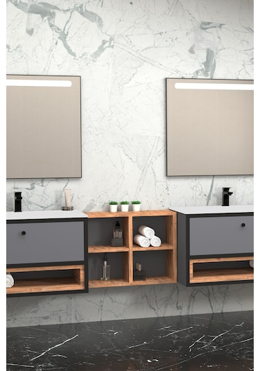 Espero 225 Cm Beyaz Lavabolu Banyo Dolabi (Boy Dolap Hariç) Çok Renkli