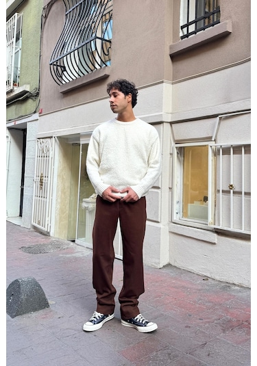 Flaw Basic Regular Gabardin Pantolon Kahverengi Kahverengi