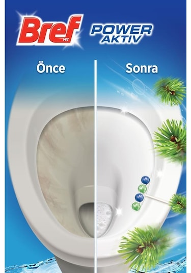 Bref Wc Power Aktiv Duopack Katı Tuvalet Bloğu 3 Çam 2 Okyanus, 5 X 2'Li Paket