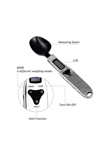 2 Türler 500g / 0.1g Elektronik Lcd Dijital Ölçüm Kaşık Ağırlık Ölçeği Ölçüm Kaşık Gram Mutfak & Amp Laboratuvar Ölçeği Gümüş Ahşap