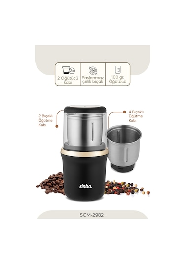 Sinbo Scm-2982 Kahve Ve Baharat Öğütücü Siyah