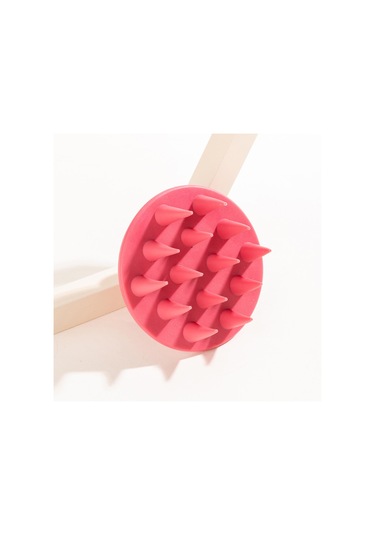 Suntek Silikon Saç Şampuan Fırçası Scrubber Duş Pembe