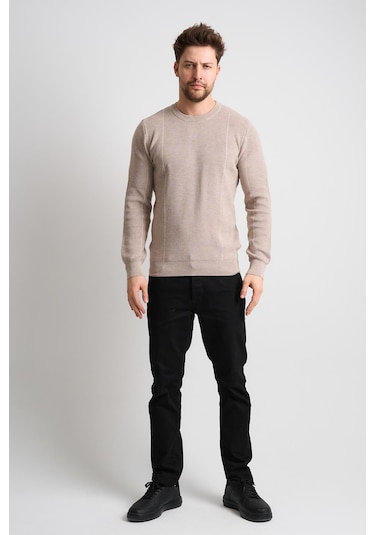 Alexandergardı Dokulu Siyah Triko Kazak Et-3633-t Sütlü Kahverengi