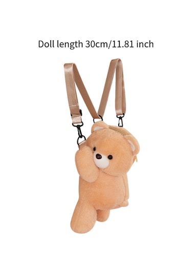 Homyl Ayarlanabilir Askı Seyahat Sırt Çantası Ile Peluş Ayı Açık Kahverengi