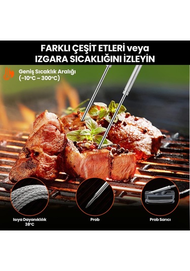 ThermoPro TP920 Cep Telefonu Kontrollü, Bluetooth ve Çift Problu Profesyonel Gıda Pişirme Termometre