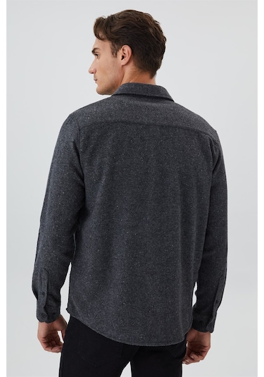 Lee Cooper Harold Erkek Dokuma Uzun Kol Gömlek Antrasit-15326 Antrasit