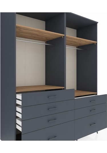 Kronos Gardrop 4 Raflı 7 Çekmeceli 2 Askılı 176x59x221 Antrasit-çam/antrasit Çam/antrasit Kronos Gardrop 4 Raflı 7 Çekmeceli 2 Askılı 176x59x221 Antrasit-çam/antrasit Çam/antrasit