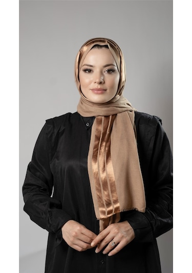 Hürrem Bone Bej Şerit Çizgili Şal Viskon Kumaş Bursa Dolama 202109 12 Bej