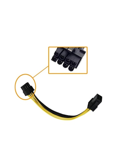 6 Pin To 8 Pin Pci-E Express Ekran Kartı Kablosu