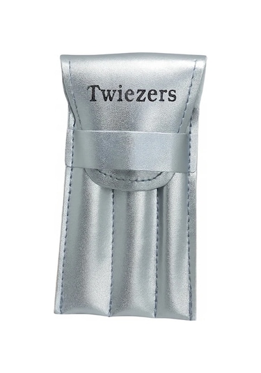 Twiezers Twzset3441 Deri Çantalı 3'lü Paslanmaz Çelik Cımbız Seti - Gümüş/gümüş