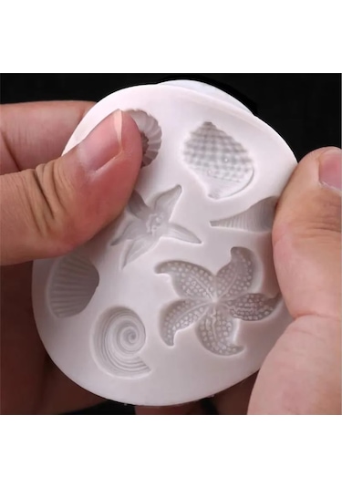 Yaozixa Deniz Canavarları Ve Kabuk Desenli Gri Silikon Kalıp - Çikolata, Şeker Ve Pasta Dekorasyonu İçin El Yapımı Kalıp