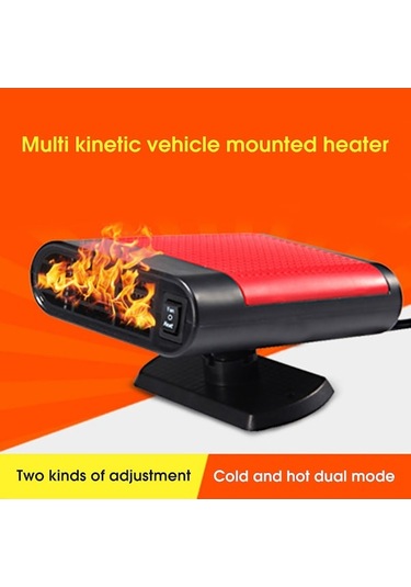 Flybuy 12v Araba İçi Isıtıcı Ve Hava Temizleyici - Hızlı Isınma, Buz Çözme, Sis Giderme, Güvenli, 2 İçin 1, Siyah Kırmızı