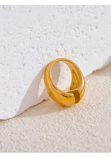 Eetit Minimalist Paslanmaz Çelik Bildirimi Metal Moda Geometrik Sıradışı Yüzük Kadınlar İçin Kişiselleştirilmiş Doku Parmak Takı 8 Altın