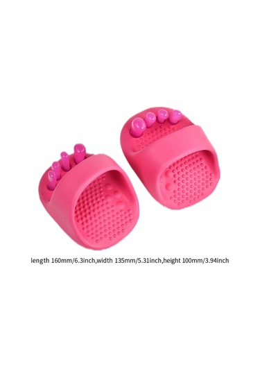 Suntek 2 Adet Akupresür Ayak Masaj Terliği Ayırıcı Ev Ofis Pembe Pembe