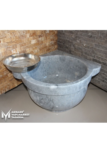 Afyon Gri Mermer Düz Köşe Kurna