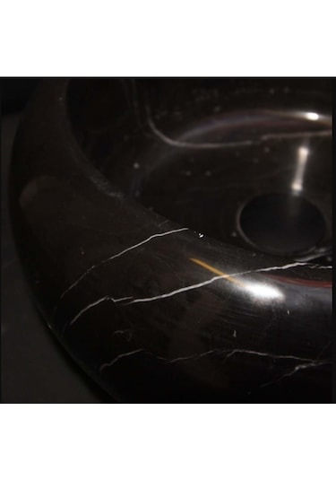 Toros Siyah Mermer Midi Bombeli Lavabo