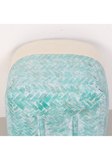 Humi 42x42x33 Cm Doğal Bambu Xl Sepet Mavi