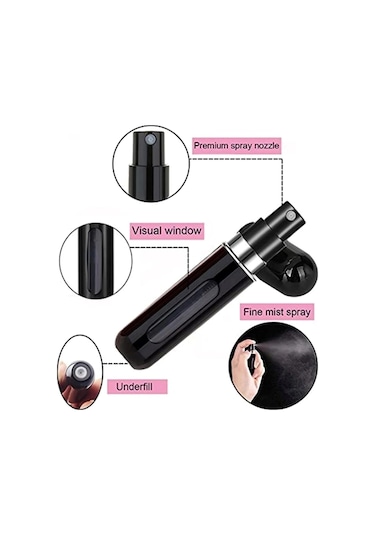 Taşınabilir Mini Doldurulabilir 5 Adet Parfüm Şişesi Atomizer Parfüm Şişeleri Boş Küçük