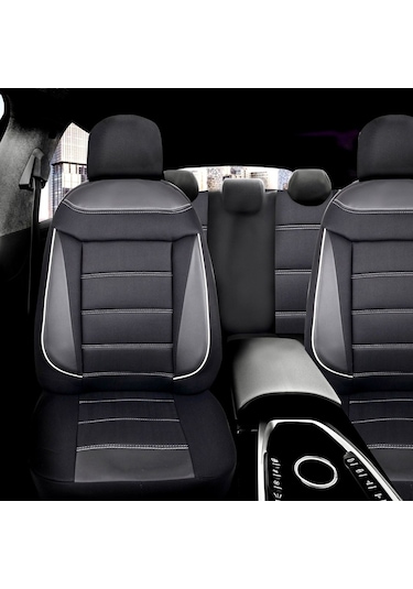 Renault Clio 4 Araçlara Uyumlu Tam Takım Flex B Model Oto Koltuk Kılıfı Siyah-beyaz