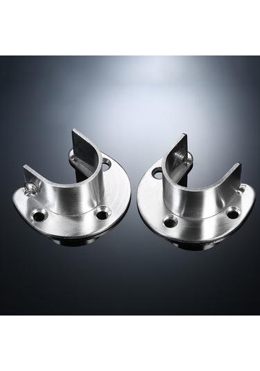 Qingmipy 32mm Çelik Gömlek Asma Kolu Tabanı, Banyo Havlu/perde Çubuğu Bağlantı Tabanı, 2 Adet, Kalın Çelik, Dolap İçin Açık Flanş Tabanı