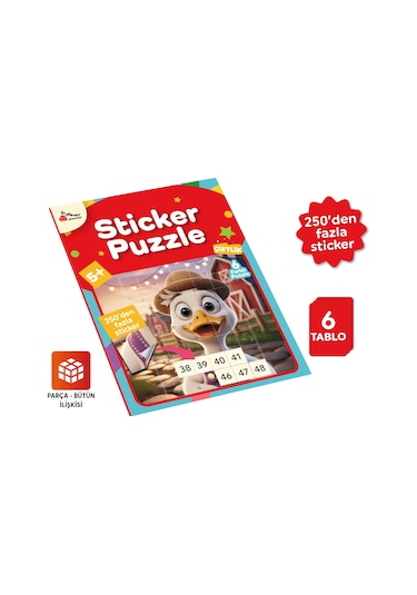 Playever Sticker Puzzle - Çiftlik, Çıkartmalı Yapboz Etkinlik Kitabı
