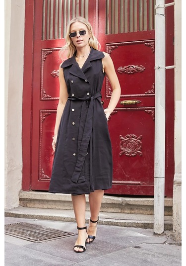 Kadın İpeksi Modal Likrasız Kumaş Anvelop Kruvaze Yakalı Cepli Bağcıklı Midi Boy Diz Altı Elbise-siyah Siyah Kadın İpeksi Modal Likrasız Kumaş Anvelop Kruvaze Yakalı Cepli Bağcıklı Midi Boy Diz Altı Elbise-siyah Siyah