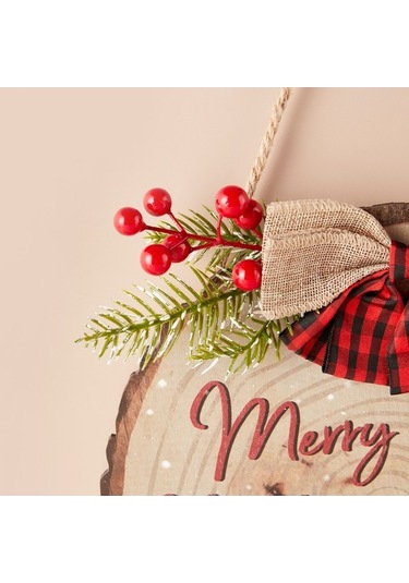 Fortunelane Noel Geri Dönüş Tahtası Ahşap 30cm, Santa Desenli, Bowliyle Zenginleştirilmiş, Duvar/anahtar Takımı, Çok Renkli, İç/d Çok Renkli