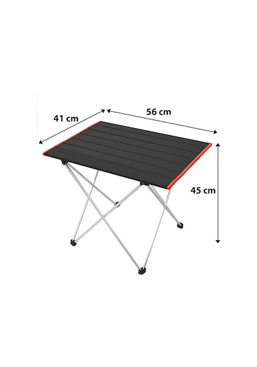 Panipal Alüminyum, Katlanabilir Kamp Ve Piknik Masası, Omuz Askılı Taşıma Çantasıyla S  Turuncu