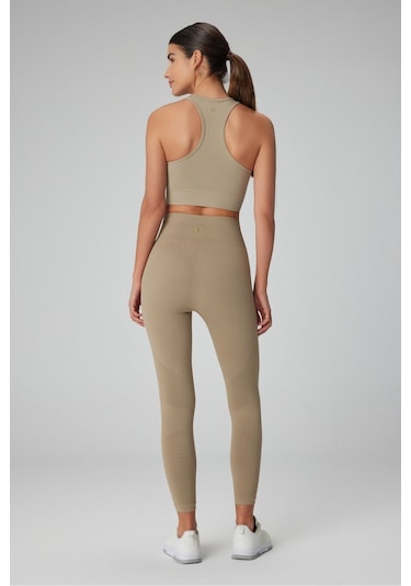 Jerf Gela Yüksek Bel Esnek ve Toparlayıcı Spor Tayt Haki