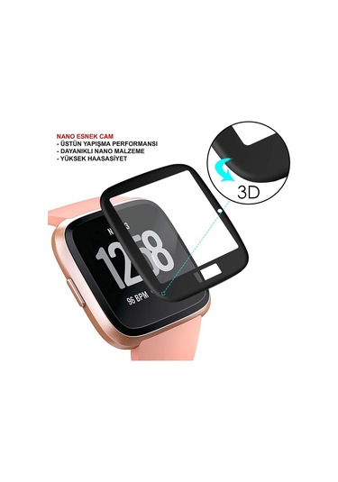 Fitbit Versa Ekran Koruyucu Nano Esnek Cam
